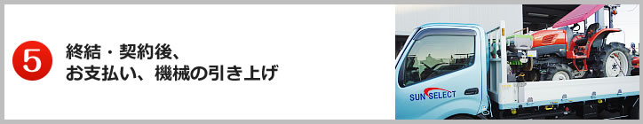 ５.終結・契約後、お支払い、機械の引き上げ